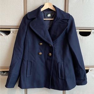 J.Crew Navy Wool Trench Peacoat